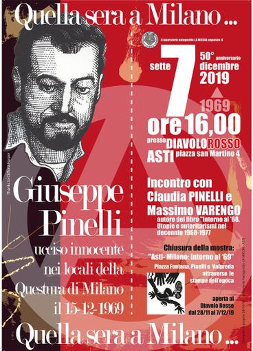 Al Diavolo Rosso "Quella sera a Milano...", per ricordare Giuseppe Pinelli Al Diavolo Rosso "Quella sera a Milano...", per ricordare Giuseppe Pinelli