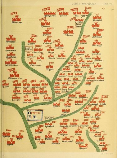 La mappa del territorio di Asti così come riportato nel Codex