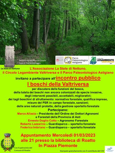 L'importanza dei boschi al centro di un convegno in programma a Roatto L'importanza dei boschi al centro di un convegno in programma a Roatto