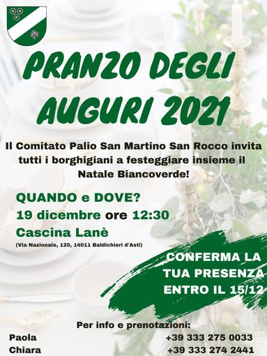 La locandina del pranzo natalizio biancoverde La locandina del pranzo natalizio biancoverde