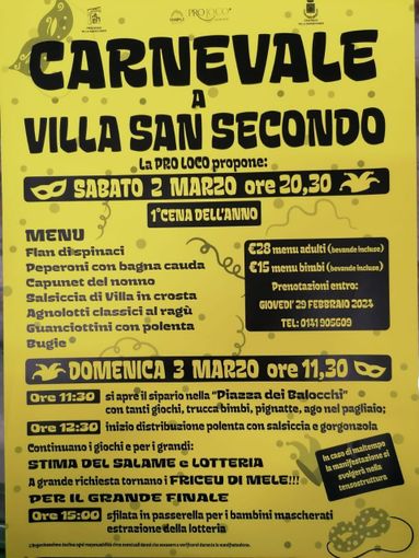 A Villa San Secondo si festeggia il Carnevale A Villa San Secondo si festeggia il Carnevale