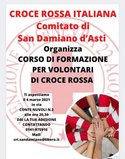 La CRI di San Damiano organizza un corso di formazione per nuovi volontari La CRI di San Damiano organizza un corso di formazione per nuovi volontari