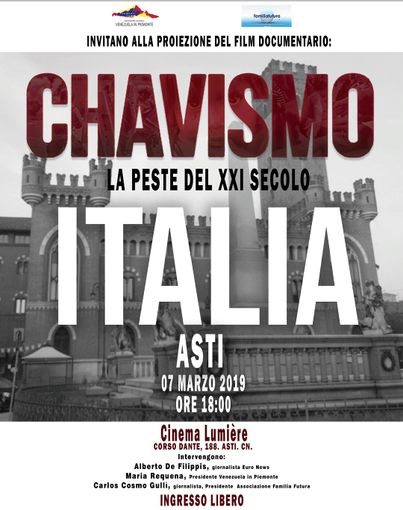 Il 'tour della coscienza' sul dramma del Venezuela sta per fare tappa ad Asti Il 'tour della coscienza' sul dramma del Venezuela sta per fare tappa ad Asti