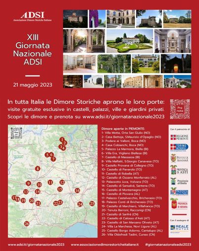 La locandina della Giornata Nazionale delle Dimore Storiche ADSI (Associazione Dimore Storiche Italiane)