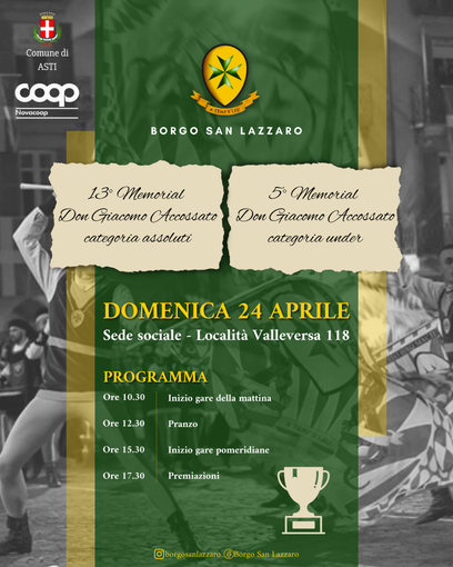Borgo San Lazzaro: domenica 24 aprile il Memorial Don Giacomo