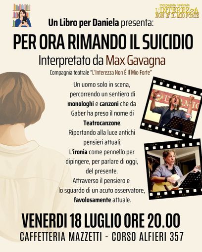 "Per ora rimando il suicidio" di Max Gavagna alla Caffetteria Mazzetti di Asti "Per ora rimando il suicidio" di Max Gavagna alla Caffetteria Mazzetti di Asti