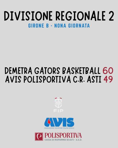 Basket, Avis Polisportiva Asti cade contro la capolista Demetra Gators