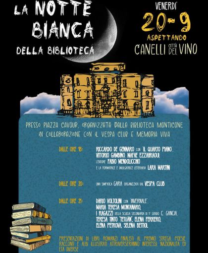 Aspettando Canelli Città del Vino arriva “La notte bianca della biblioteca” Aspettando Canelli Città del Vino arriva “La notte bianca della biblioteca”