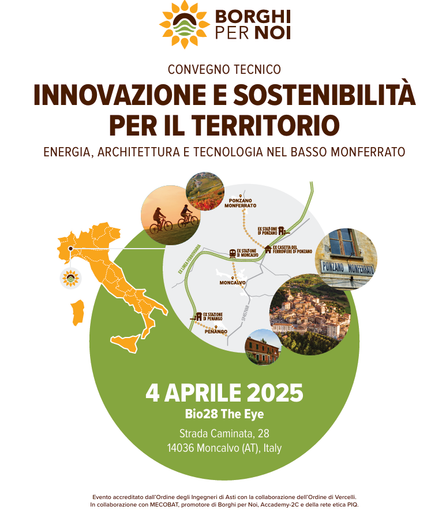 Moncalvo ospiterà un Convegno di Ingegneri e Mecobat su innovazione e sostenibilità