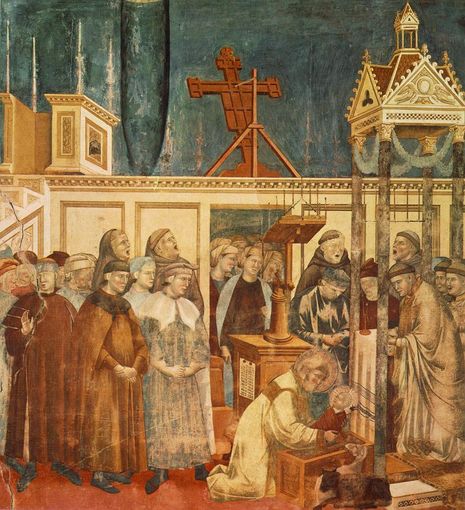 Giotto, &quot;Il presepe di Greccio&quot; - affresco, Basilica Superiore di Assisi