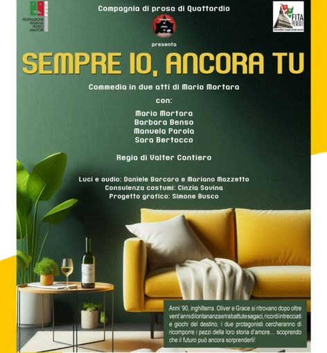 "Sempre io, ancora tu" a Nizza Monferrato: la Compagnia di prosa di Quattordio porta in scena una storia d'amore ritrovato