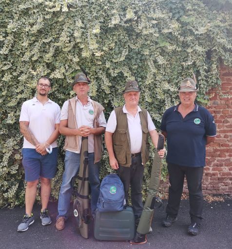 La squadra dei cecchini dello “Sport ANA Asti” con, da sinistra a destra: l'Aggregato Manuel Alongi e gli Alpini Giovanni Capitolo, Dino Cravanzola e Vincenzo Calvo