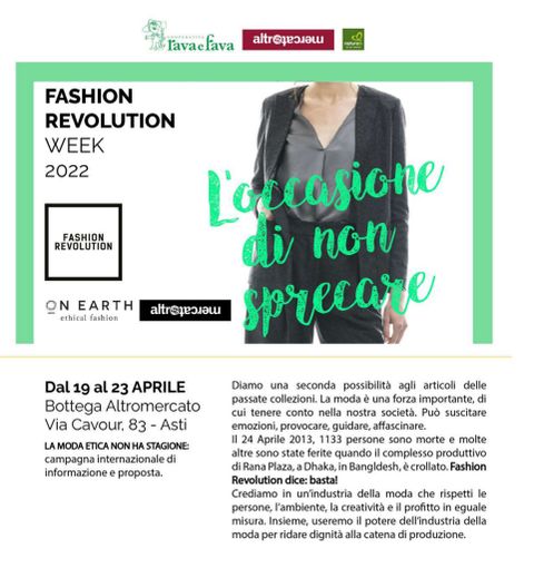 Alla Bottega Rava e Fava di Asti la campagna internazionale 'Fashion Revolution Week 2022'