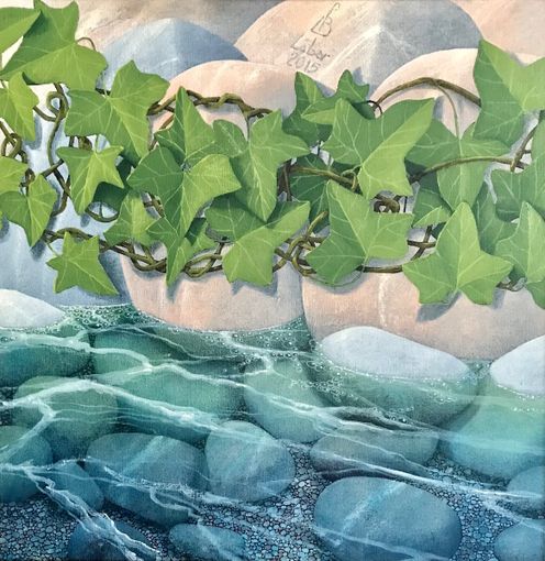 L'edera vicino all'acqua, una delle opere esposte in mostra L'edera vicino all'acqua, una delle opere esposte in mostra