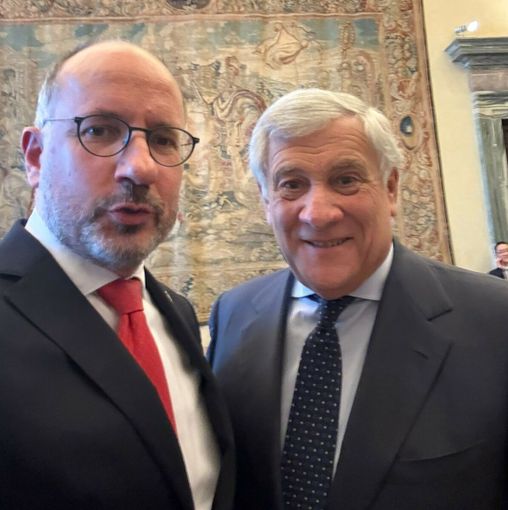 Rasero con il ministro degli Esteri Antonio Tajani