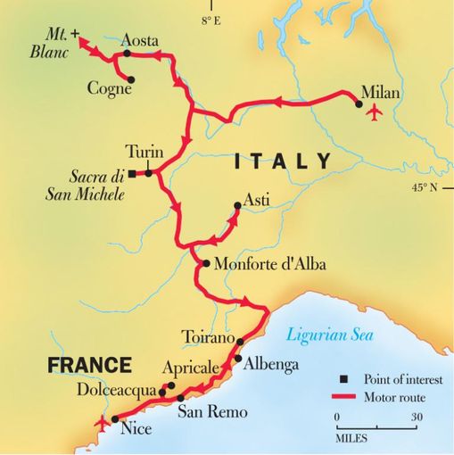 La mappa con il percorso proposto (immagine tratta dal sito www.nationalgeographic.com)