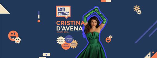 La D'Avena ritratta nel banner promozionale della manifestazione La D'Avena ritratta nel banner promozionale della manifestazione