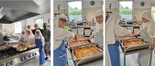 Nelle foto Marco Pieri (oresidente Cooperativa Argo – Trattoria Villa Quaglina) con Demba Nelle foto Marco Pieri (oresidente Cooperativa Argo – Trattoria Villa Quaglina) con Demba