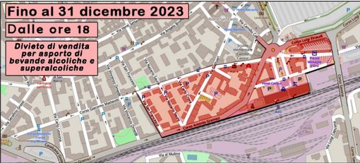 La mappa della zona del divieto