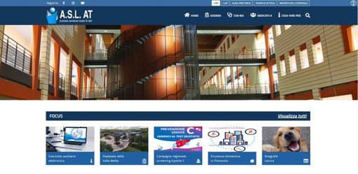 Uno screenshot del nuovo portale Asl AT Uno screenshot del nuovo portale Asl AT