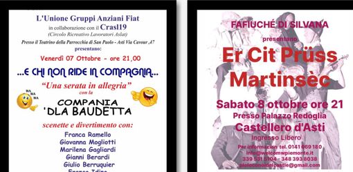 Torna nell'Astigiano il teatro amatoriale con due serate