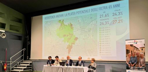 Simone Nosenzo, presidente Conferenza Sindaci Asl AtT Federico Riboldi, Assessore Sanità Regione Piemonte, Giovanni Gorgoni direttore generale Asl AT, Andrea Fabbo direttore sanitario Asl AT, Rosa Alessandra Brusco direttore amministrativo Asl AT