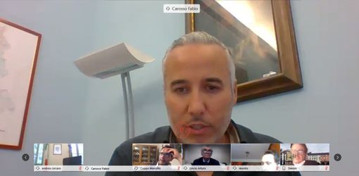 Il vicepresidente Carosso nel corso della videoconferenza