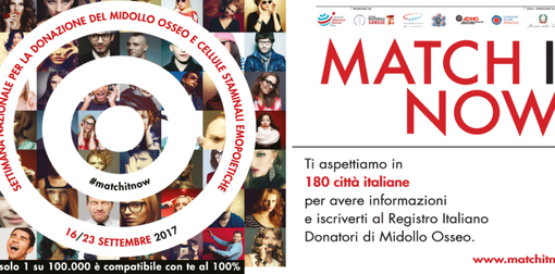 Anche ad Asti arriva la campagna "Match it Now". Il 5 ottobre volontari in piazza per salvare delle vite Anche ad Asti arriva la campagna "Match it Now". Il 5 ottobre volontari in piazza per salvare delle vite