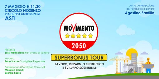 Il “Superbonus tour” del Senatore pentastellato Agostino Santillo fa tappa ad Asti Il “Superbonus tour” del Senatore pentastellato Agostino Santillo fa tappa ad Asti