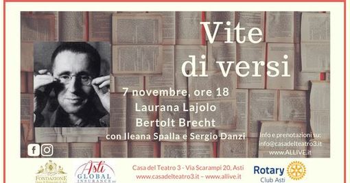 Domenica per "Vite di versi" al centro la figura di Bertolt Brecht, con Laurana Lajolo