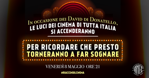 Le sale cinematografiche riaccendono le luci con un flash mob in contemporanea con la 65a edizione del Premio David di Donatello
