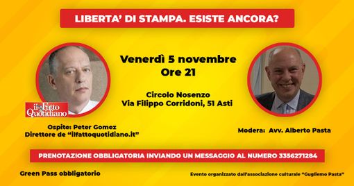 La locandina dell'incontro in programma venerdì 5 novembre al circolo Nosenzo La locandina dell'incontro in programma venerdì 5 novembre al circolo Nosenzo