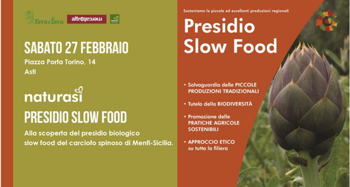 Sabato al Naturasì di Asti spazio al carciofo spinoso di Menfi e ai presidi Slow Food Sabato al Naturasì di Asti spazio al carciofo spinoso di Menfi e ai presidi Slow Food