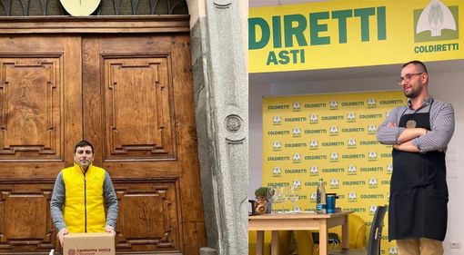 Il direttore Furia alla consegna in Vescovado e, a destra, Paolo Noto