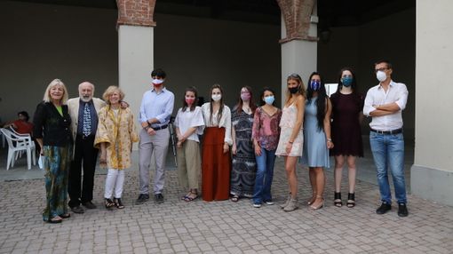 Il collettivo La Masca con il sindaco Orecchia