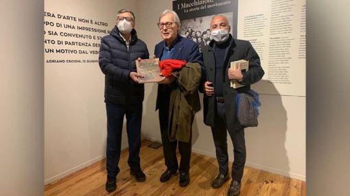 Vittorio Sgarbi in visita alla mostra &quot;I Macchiaioli&quot;