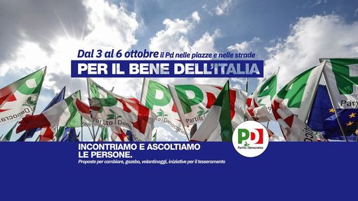Dal 3 al 6 ottobre il Partito Democratico incontra i cittadini "Per il bene dell'Italia"