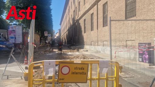 Cantiere dei lavori in Piazza Catena