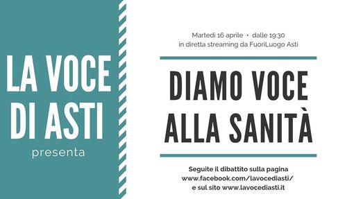 Diamo Voce... alla Sanità martedì 16 aprile al FuoriLuogo di Asti Diamo Voce... alla Sanità martedì 16 aprile al FuoriLuogo di Asti