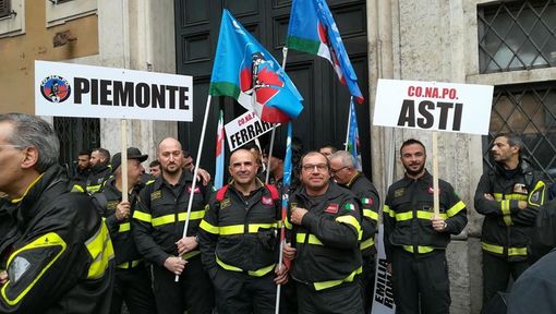 Anche i Vigili del Fuoco di Asti alla mobilitazione di Roma