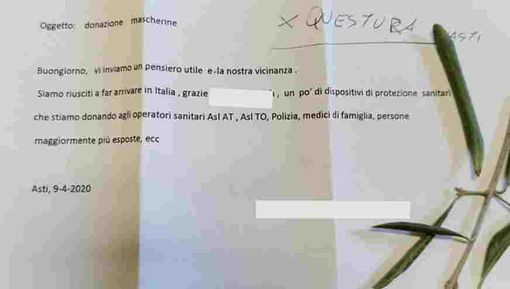 100 mascherine per la Questura di Asti per esprimere gratitudine e vicinanza 100 mascherine per la Questura di Asti per esprimere gratitudine e vicinanza