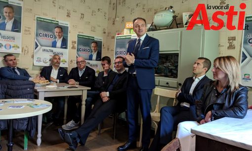 Alberto Cirio ritratto nel corso della presentazione astigiana della coalizione che ne sostiene la candidatura Alberto Cirio ritratto nel corso della presentazione astigiana della coalizione che ne sostiene la candidatura