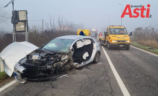 Agliano: incidente frontale questa mattina. Due feriti