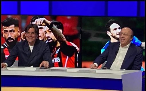 L'assessore Bovino con Luciano Moggi L'assessore Bovino con Luciano Moggi