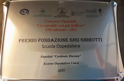 Concorso nazionale &quot;Un ospedale con più sollievo&quot;: la scuola ospedaliera del Massaia vince il primo premio