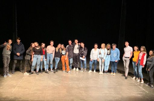 Un momento delle prove dello spettacolo