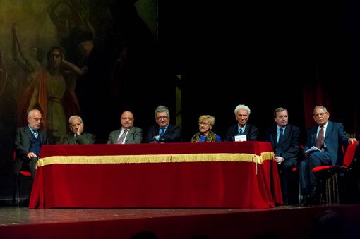 Nella foto, di Franco Rabino, la giuria togata dell'Asti d'Appello 2009: l'avvocato Grosso era il terzo da destra