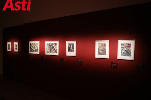 Alcune delle opere di Paolo Conte esposte in mostra a Palazzo Mazzetti (ph. Efrem Zanchettin - Merfephoto)