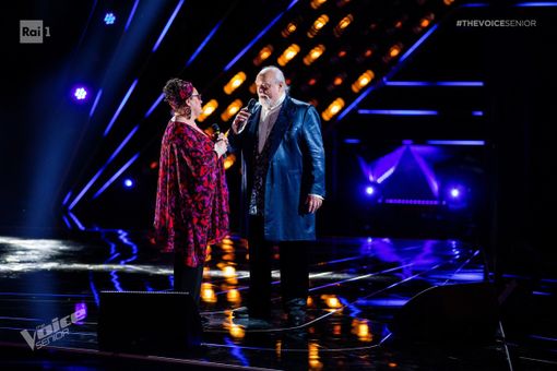 Una delle esibizioni del duo astigiano a The voice Senior