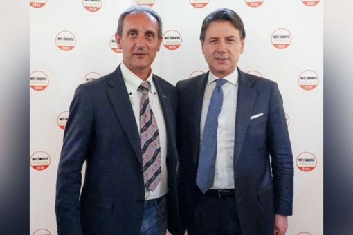 Massimo Cerruti con Giuseppe Conte